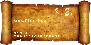 Knöpfler Ede névjegykártya